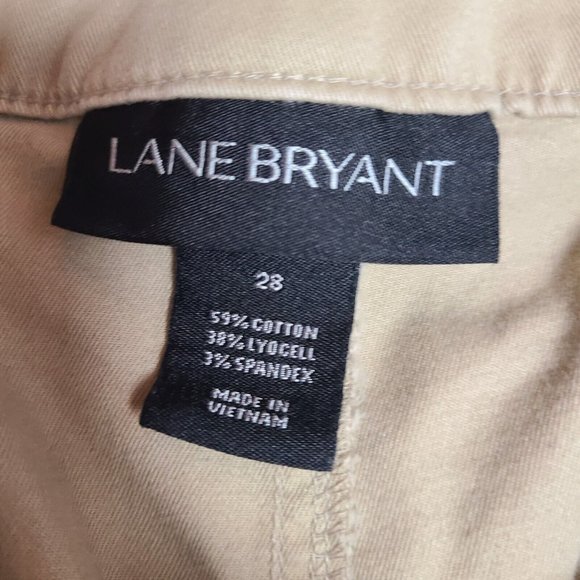 LANE BRYANT Solid All Tan Cropped Pants with Pockets  Womens Plus Size 28 - Picture 3 of 5